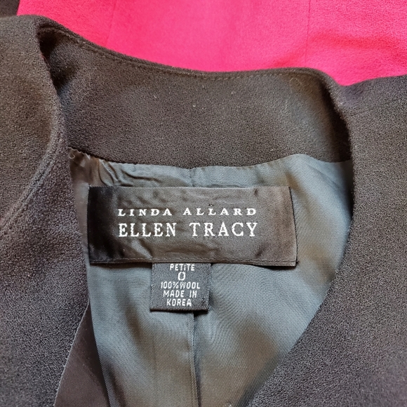 Linda Allard Tracy Pink Wool Crepe Light Jacket - Picture 5 of 8